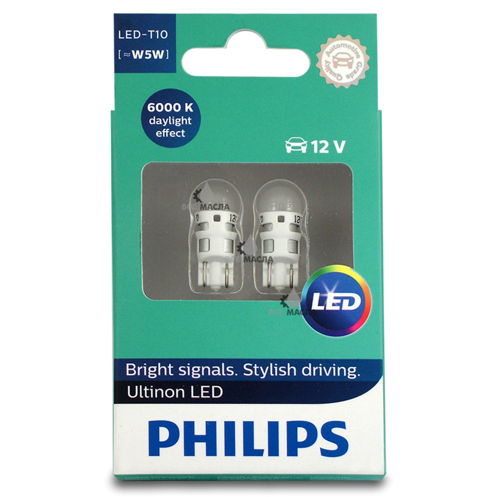 11961ULWX2 Philips LED 6000K W5W 12V (2шт. в компл.)