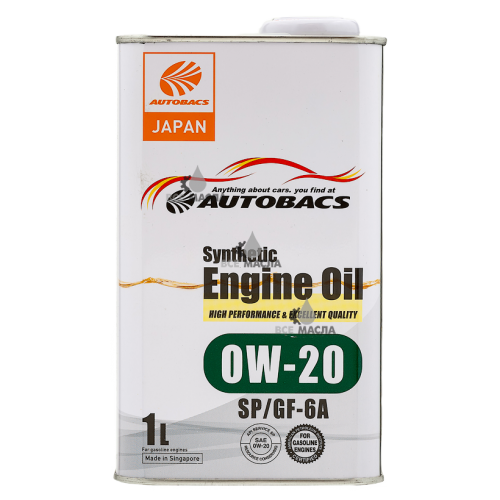 Autobacs Engine Oil Synthetic 0W-20 SP/GF-6A 1 л.