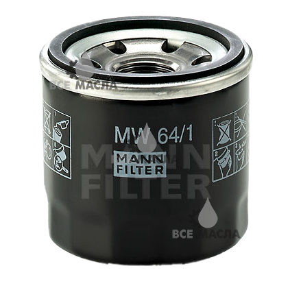 Фильтр масляный для мототехники MANN-FILTER MW64/1
