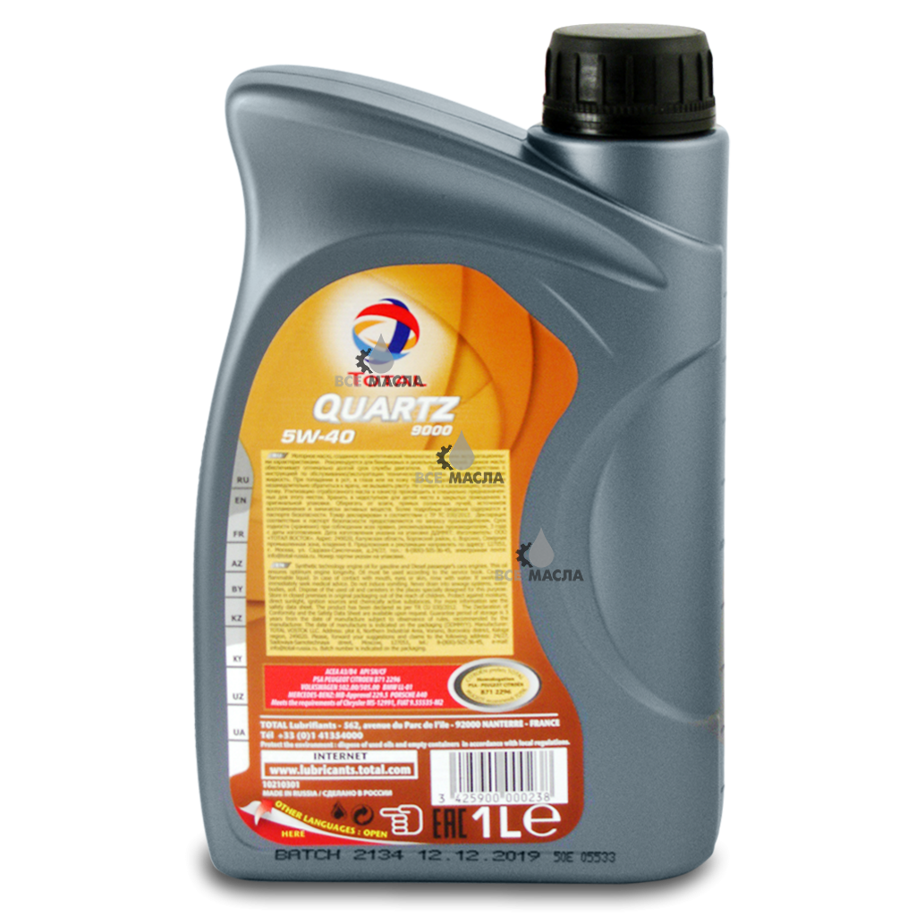 Купить моторное масло Total Quartz 9000 5W-40 в СПб