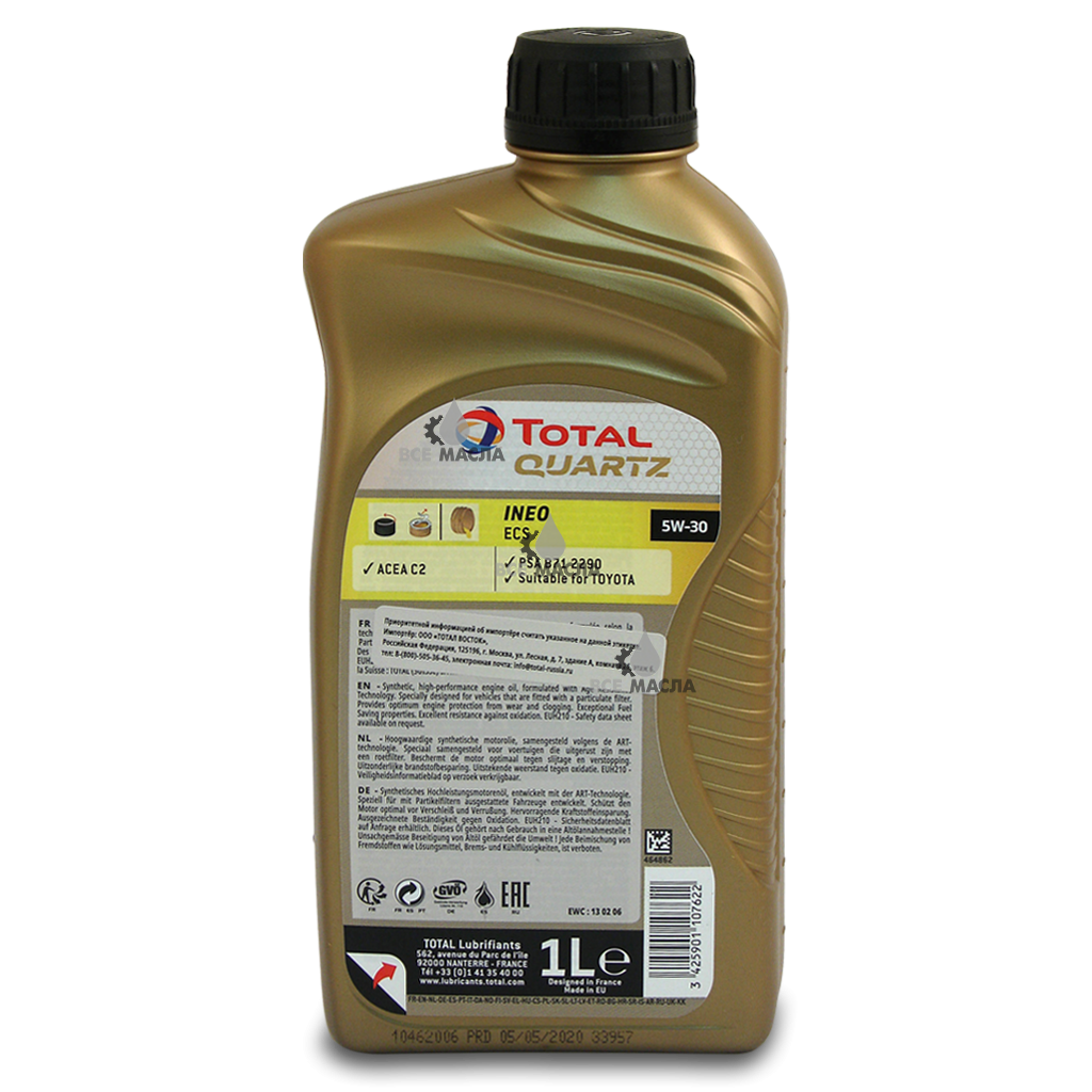 Двигателно Масло, TOTAL QUARTZ INEO ECS, 5W30, 4L